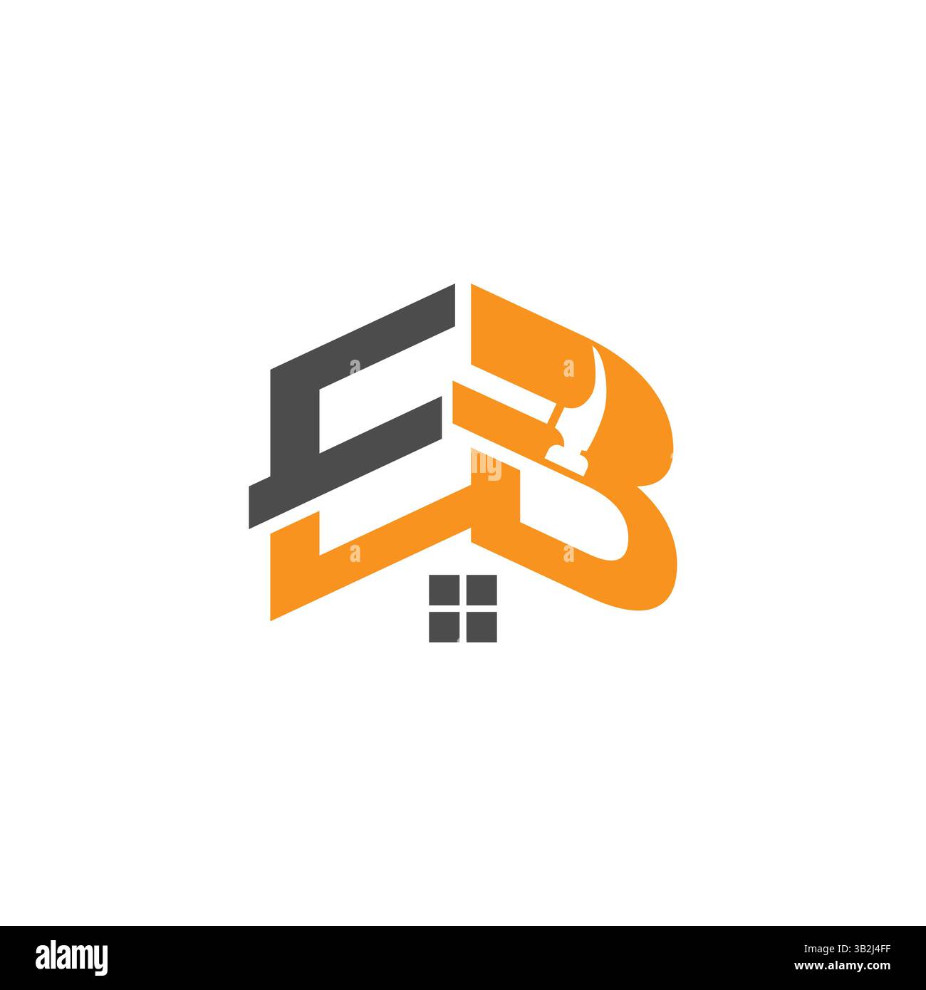 Conception de logo d'état réel avec dernier E B premium en fond blanc. Logo de bâtiment de propriété d'état réel, EPS 10 Illustration de Vecteur