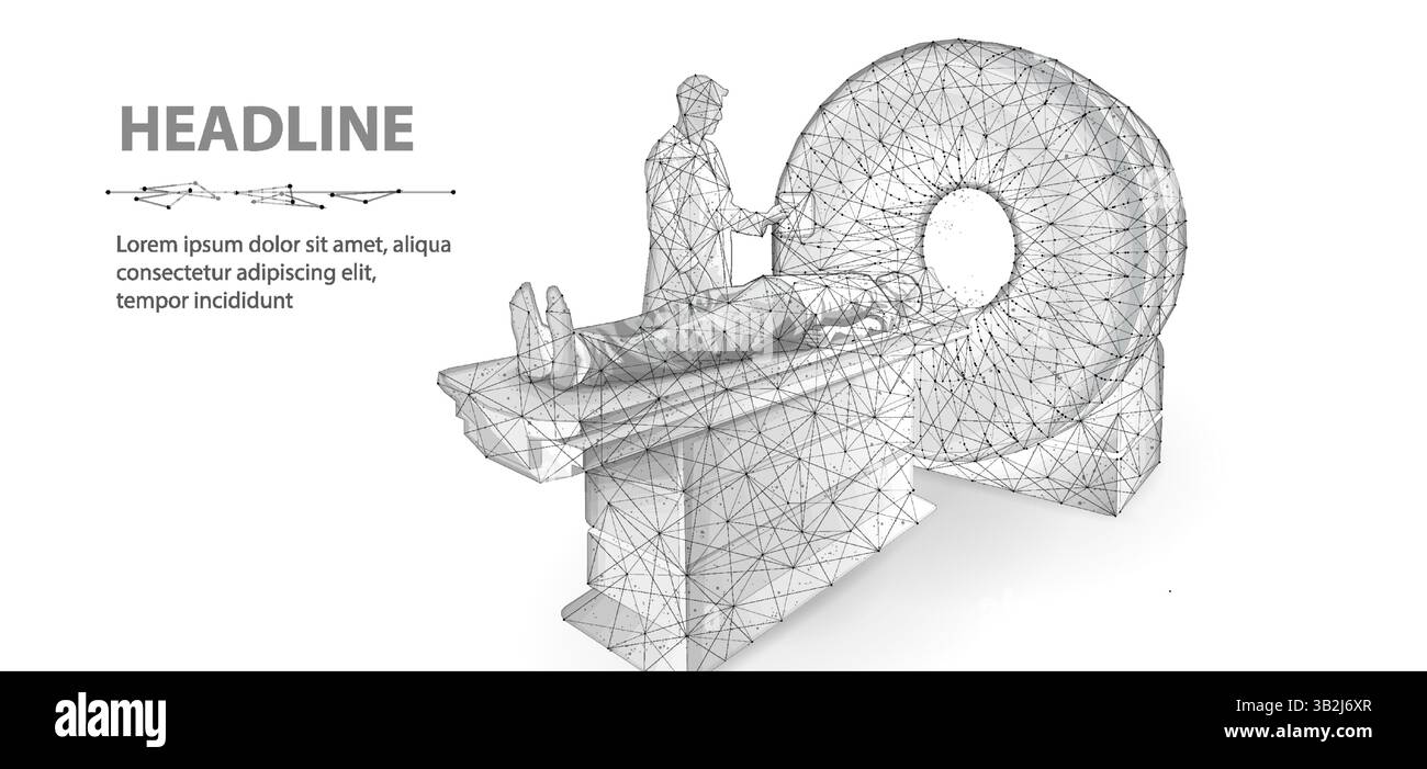 Appareil IRM. TDM tête, imagerie cérébrale, radiologie diagnostique Illustration de Vecteur