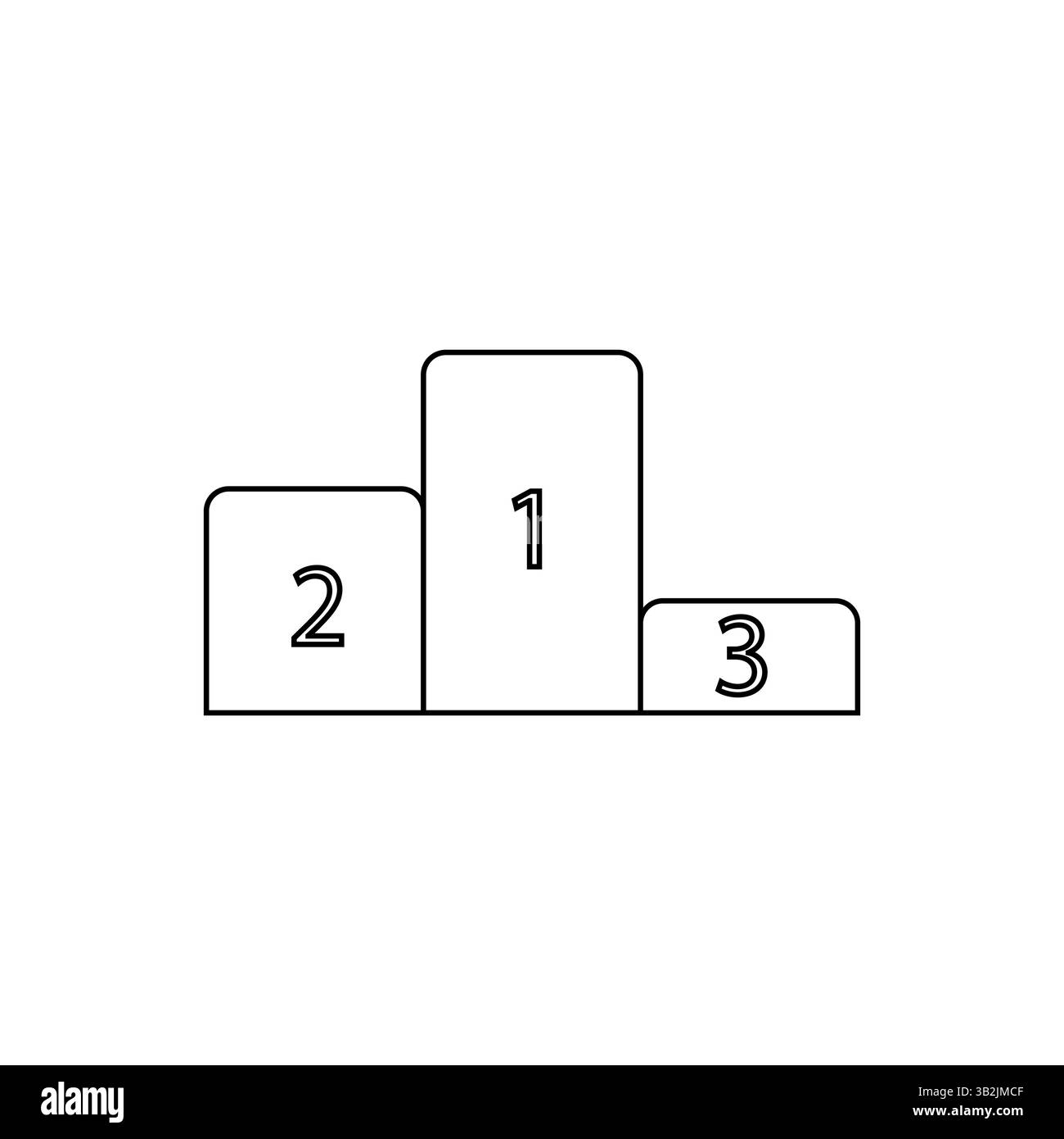 Icône du podium gagnant. Vecteur de première place. Forme de classement noire. Symbole du prix du concours. Illustration de Vecteur