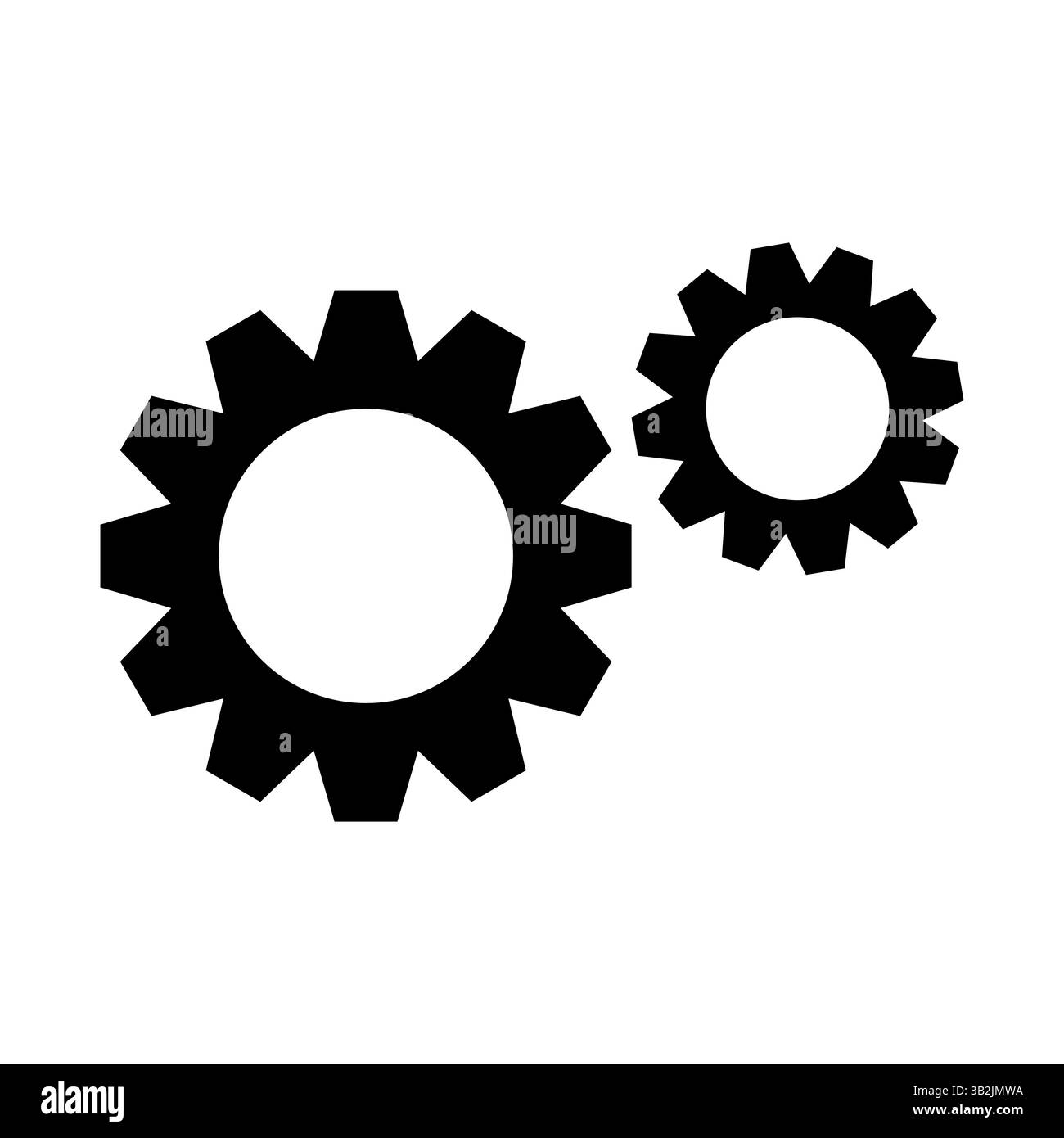Icône de mécanisme d'engrenage. Symbole d'engrenage industriel. Vecteur de processus d'ingénierie. Panneau de travail d'équipe de machines. Illustration de Vecteur