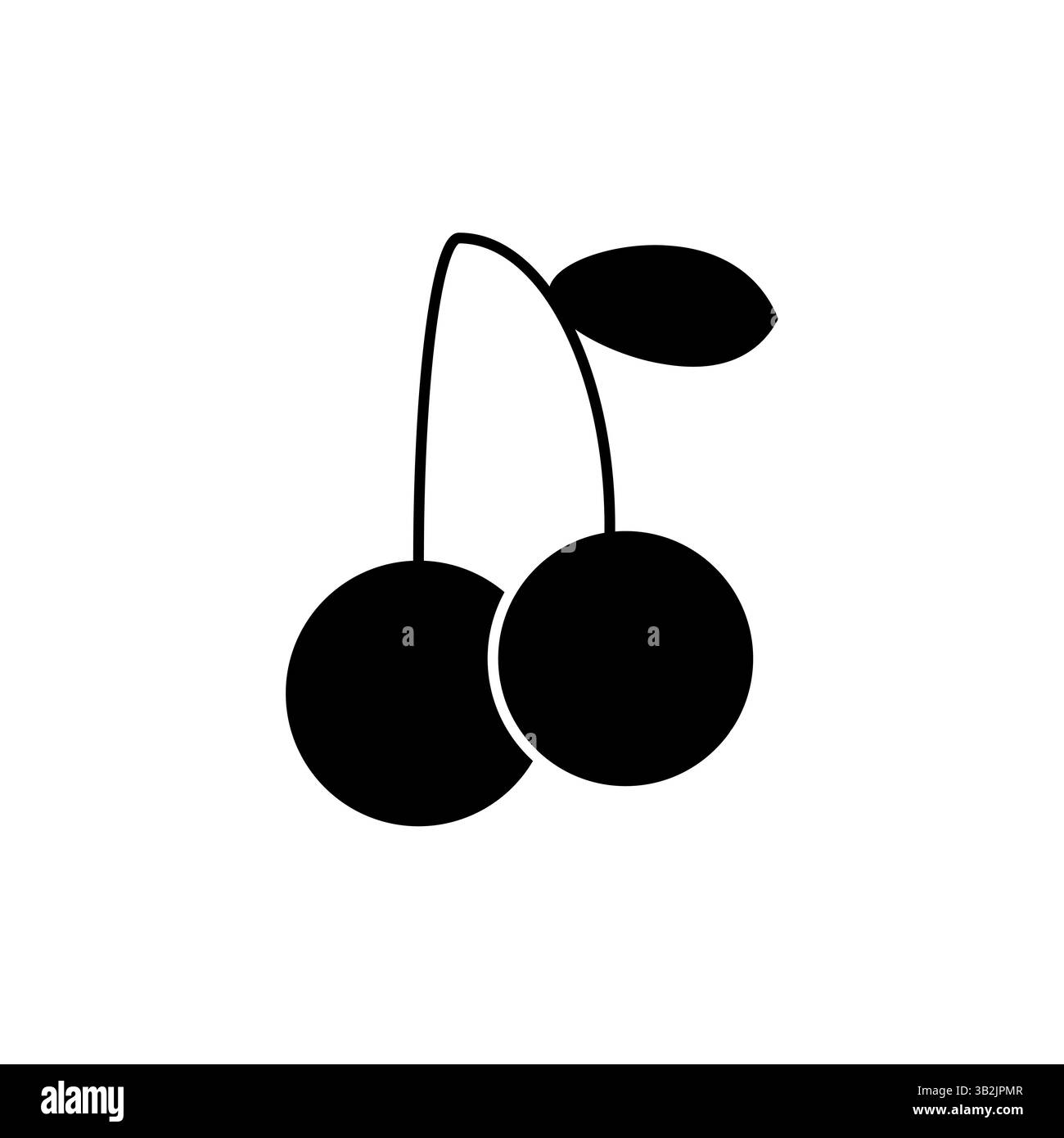 Icône cerise. Symbole de fruit frais. Baie d'été sucrée. Illustration vectorielle. Illustration de Vecteur