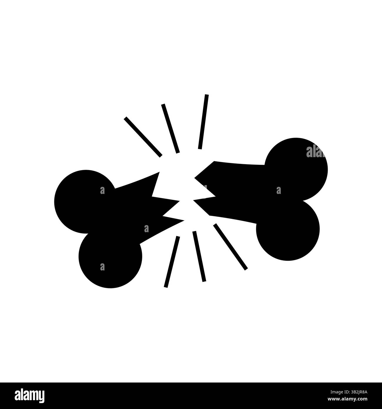 Symbole d'os cassé. Forme d'impact de fissure. Icône lésion de fracture. Illustration vectorielle. Illustration de Vecteur