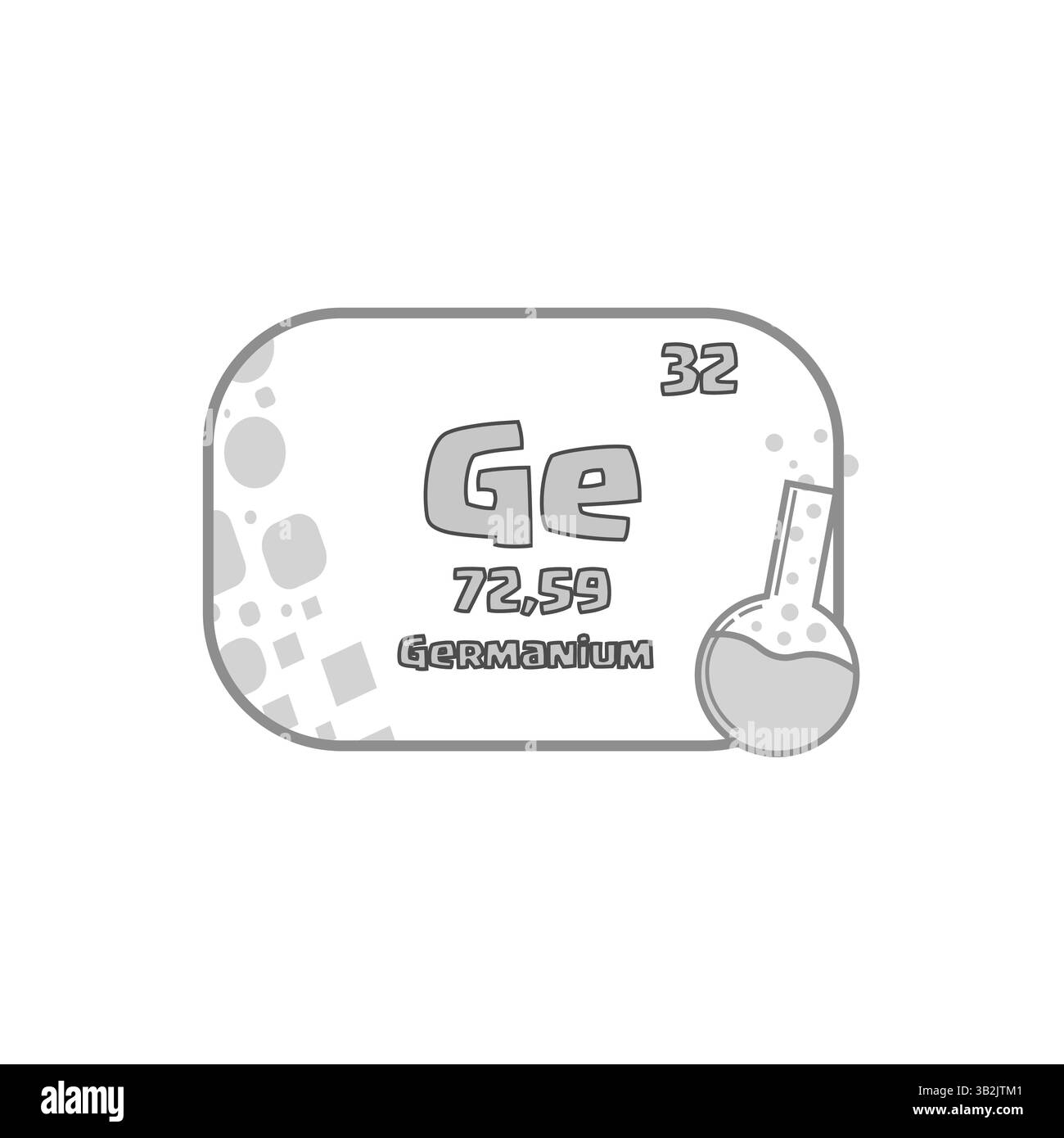 Icône d'élément germanium. Numéro trente-deux. Vecteur symbole GE. Détail du tableau périodique. Illustration de Vecteur