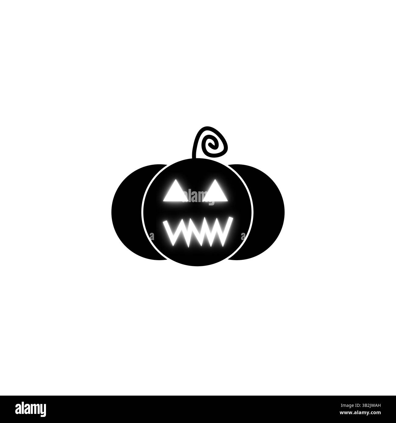 Icône de citrouille d'Halloween. Symbole Jack o lanterne. Vecteur de visage effrayant. Illustration festive noire. Illustration de Vecteur