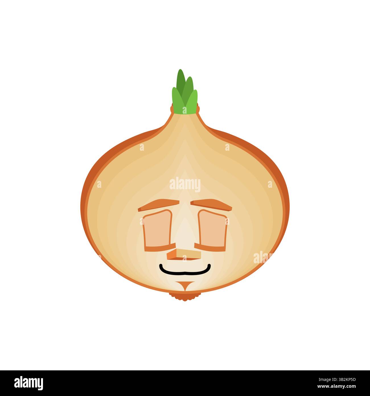 Oignon dormant. Bulbe oignon Emoji dormir Illustration de Vecteur