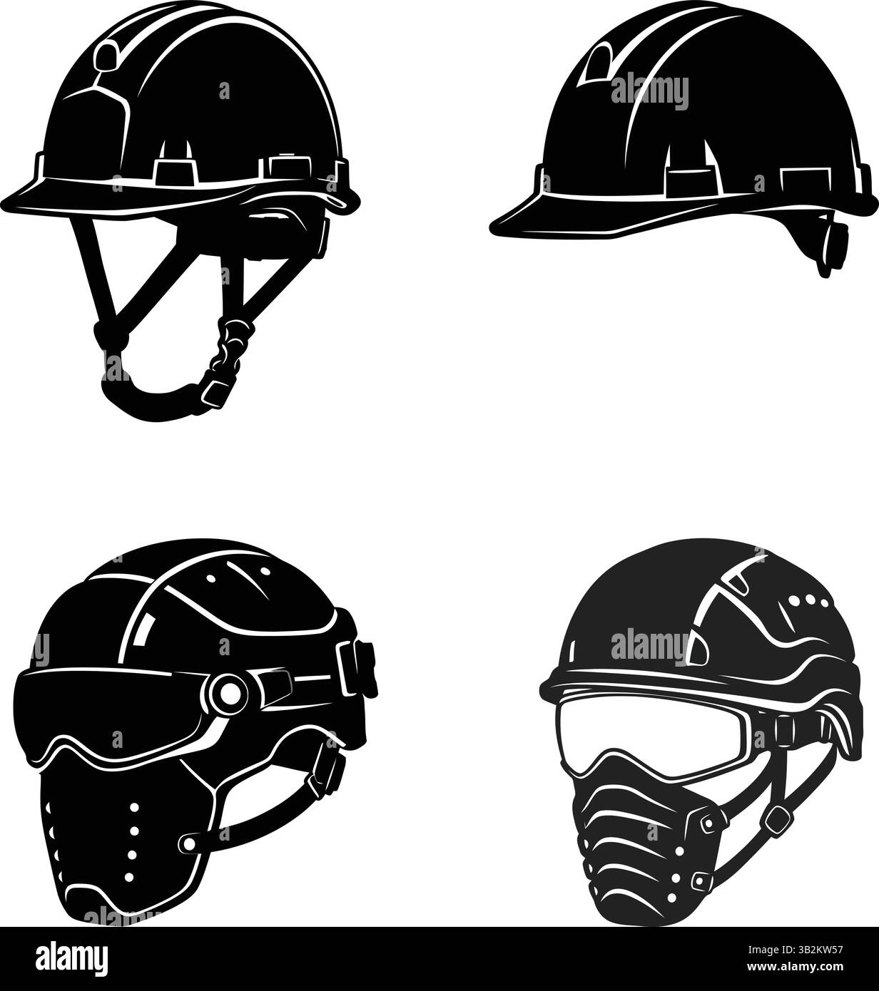 Casque de sécurité de construction pour la protection des travailleurs - équipement de sécurité industrielle de haute qualité Illustration de Vecteur