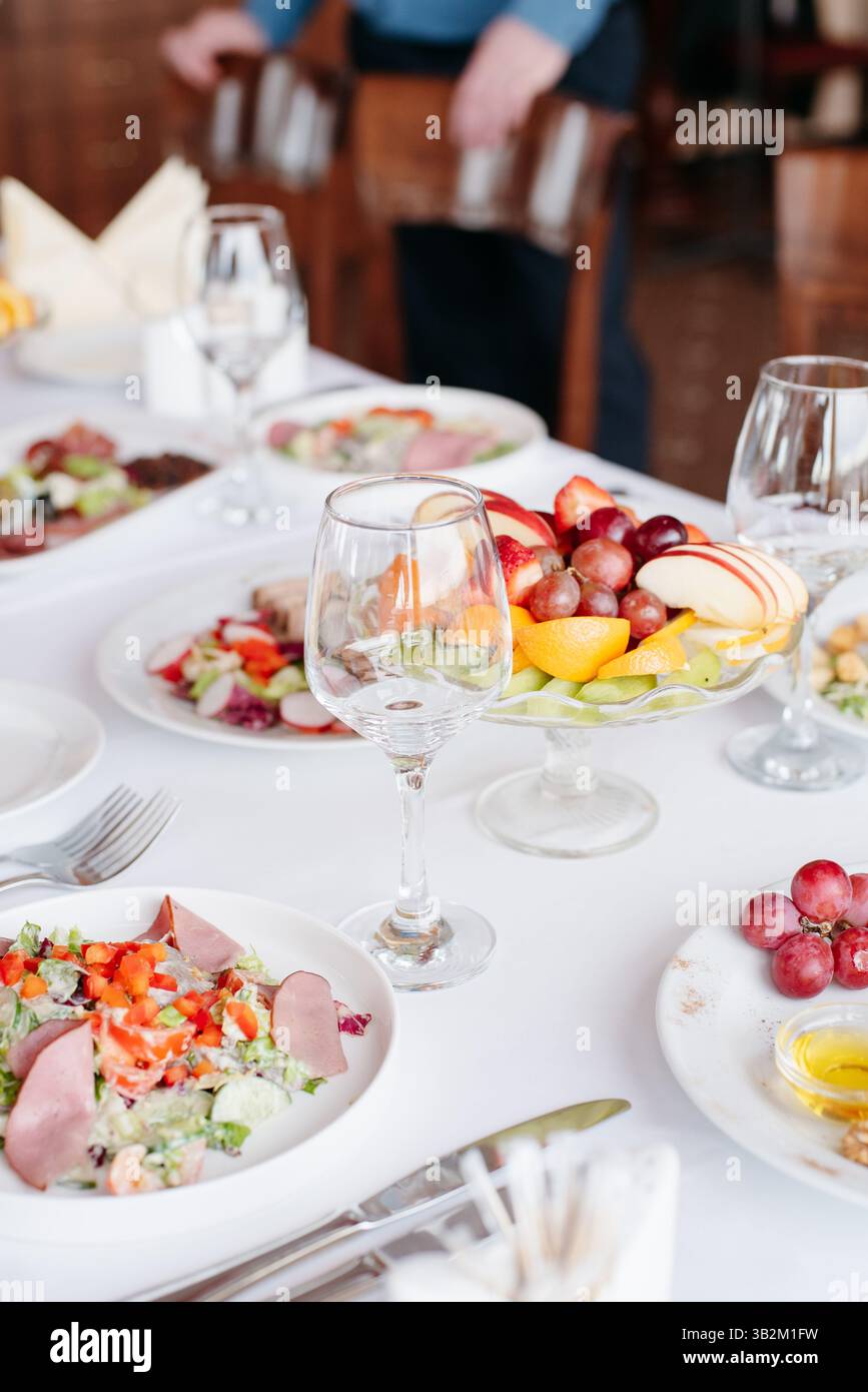 table de table, en-cas légers en gros plan Banque D'Images