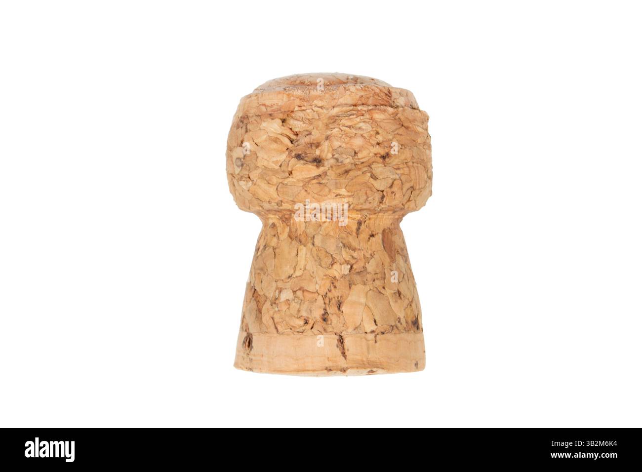 Bouchon de Champagne isolé sur fond blanc. Banque D'Images
