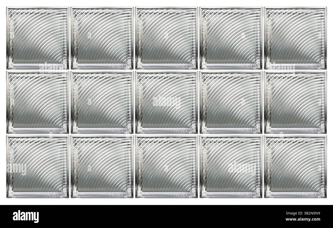 Mur transparent en blocs de verre pour la décoration intérieure. Forme esthétique et moderne de texturé. Assortiment de bâtiments pour la maison, la salle de bains et le bureau. Banque D'Images