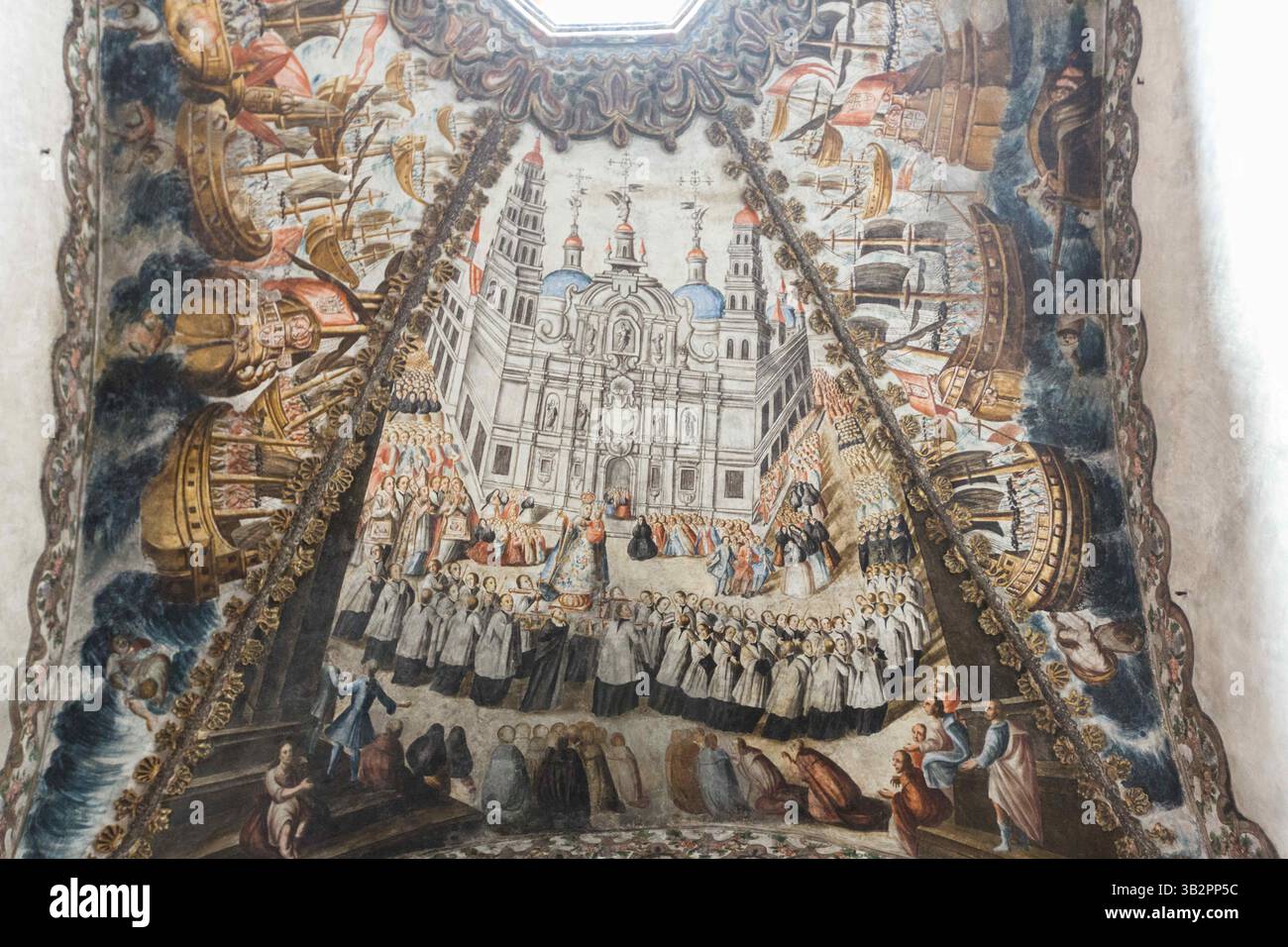 3 janvier 2016 - Atotonilco, Guanajuato, Mexique - peintures murales baroques folkloriques mexicaines peintes sur le plafond et les murs du Sanctuaire d'Atotonilco, un important sanctuaire catholique à Atotonilco, Mexique. Les peintures ont été réalisées par Antonio Martinez de Pocasangre et Jose Maria Barajas sur une période de trente ans et est connue sous le nom de Chapelle Sixtine du Mexique. (Crédit image : © Richard Ellis via ZUMA Wire) Banque D'Images