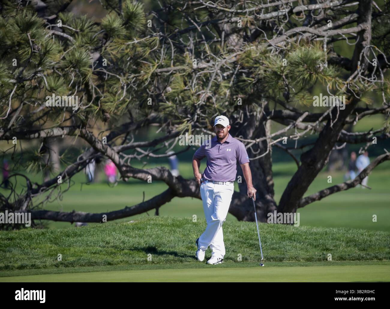 29 janvier 2016 : Scott Brown attend son tour le long du 3e green du North course lors de la deuxième manche de l'Open d'assurance des agriculteurs au Torrey Pines Golf course à San Diego, en Californie. Justin Cooper/CSM(crédit image : © Justin Cooper/CSM via ZUMA Wire) Banque D'Images