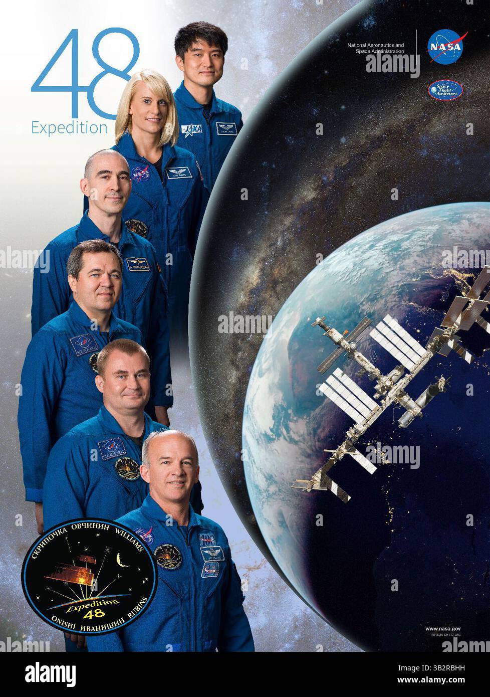 11 octobre 2015 - ..affiche de l'expédition 48..affiches de la mission de la NASA sur la Station spatiale internationale - octobre 2015...oubliez le battage interstellaire entourant le prochain film Star Wars - rencontrez les héros de l'espace très réels représentés dans ces affiches originales de la NASA...L'agence spatiale américaine a développé une tradition d'immortalisation de chaque mission sur la Station spatiale internationale sous forme d'affiche cinématographique...les résultats incluent des hommages allant de l'évidence - Star Wars et Star Trek Feature - à l'inhabituelle : L'équipage de l'expédition 30 s'est retrouvé dans le rôle de Pirates du Carribbe Banque D'Images