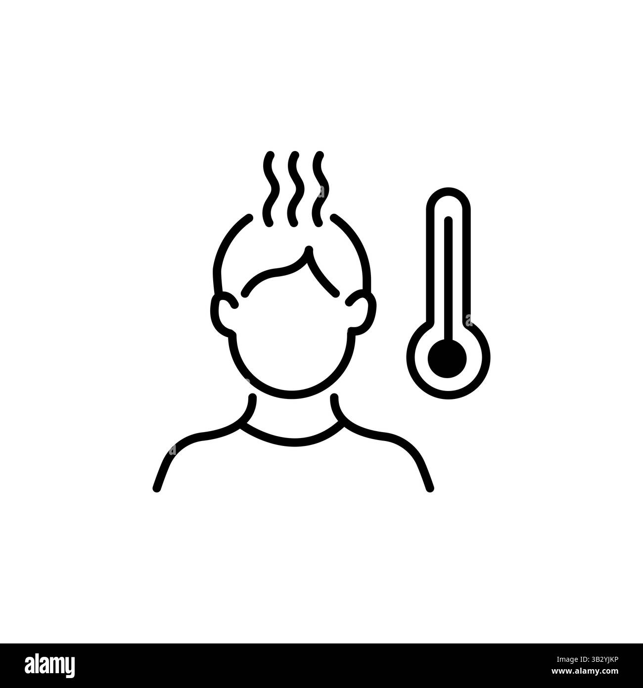 Icône de ligne de fièvre. Symbole de contour de haute qualité de maladie et de blessure pour la conception de Web ou l'application mobile. Mince signe de fièvre de ligne pour le logo de conception, carte de visite, Illustration de Vecteur