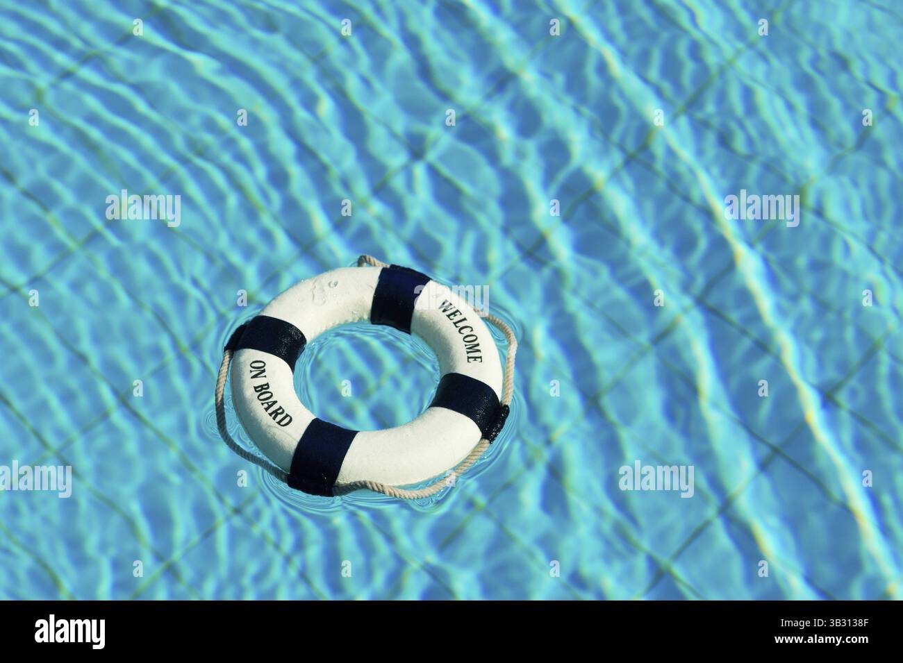 Bouée flottante avec Bienvenue à bord Banque D'Images