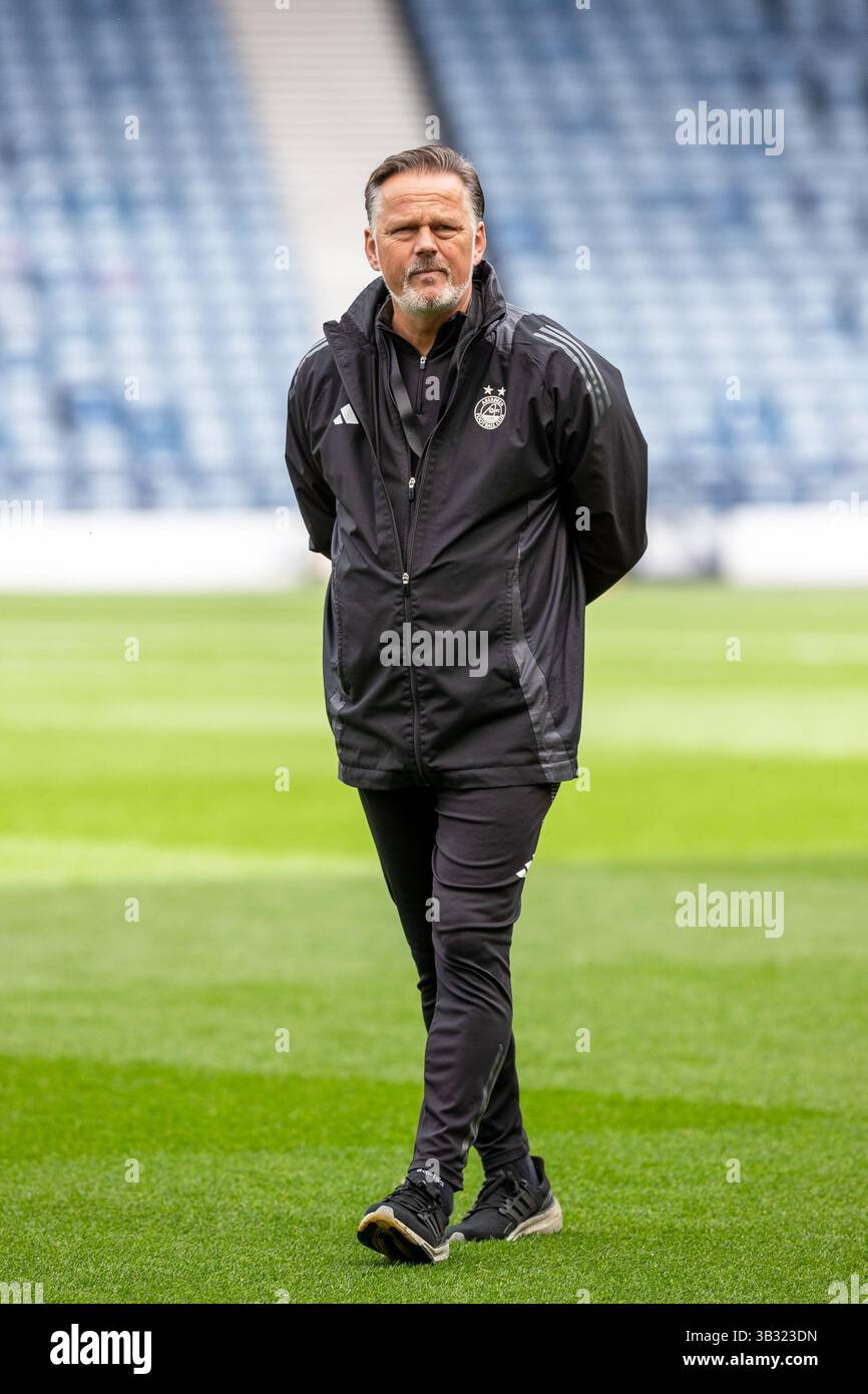 Scott Booth, manager de l'équipe féminine de football d'Aberdeen. Un club de football professionnel jouant dans la première division féminine écossaise. Banque D'Images