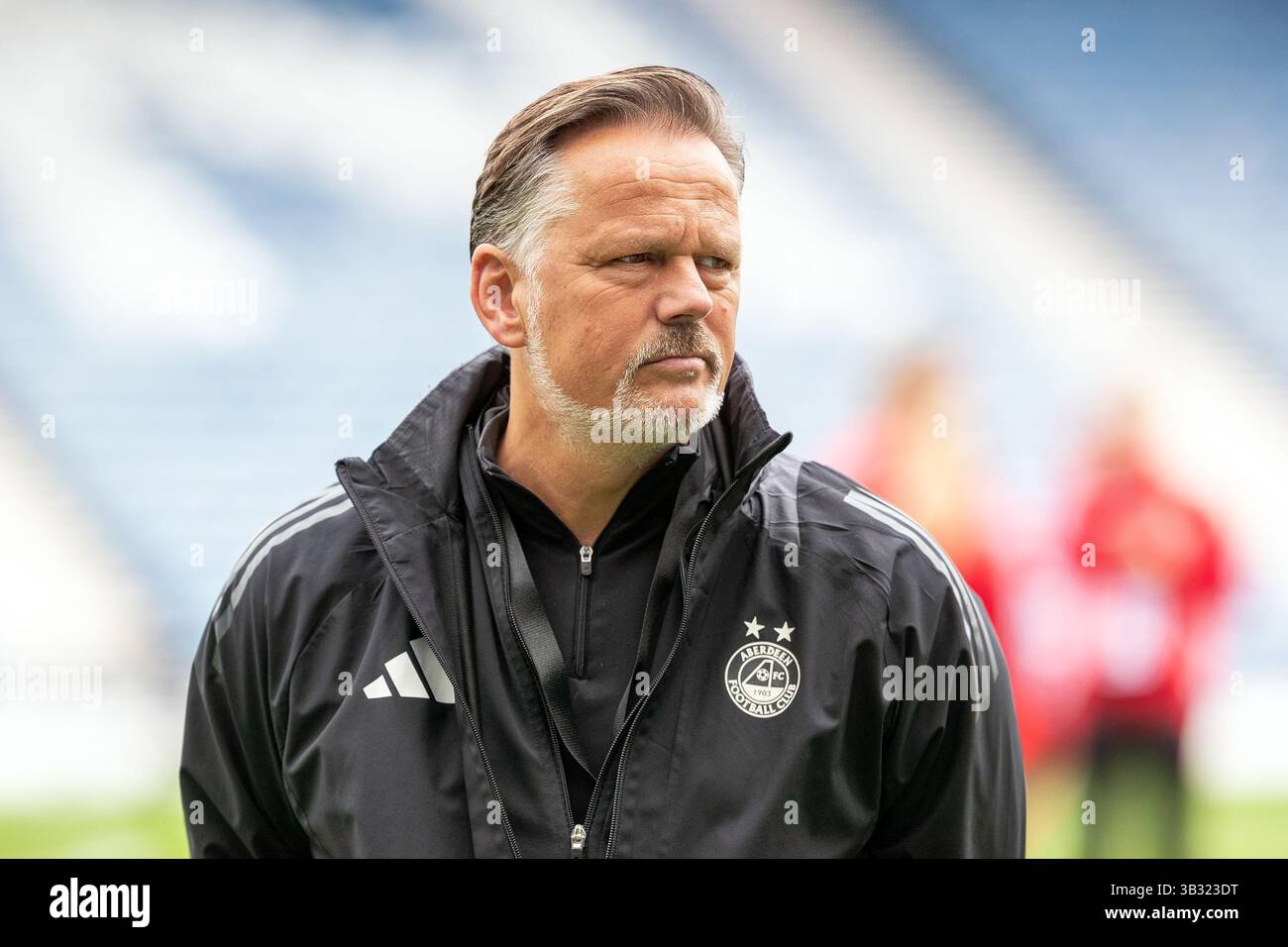 Scott Booth, manager de l'équipe féminine de football d'Aberdeen. Un club de football professionnel jouant dans la première division féminine écossaise. Banque D'Images