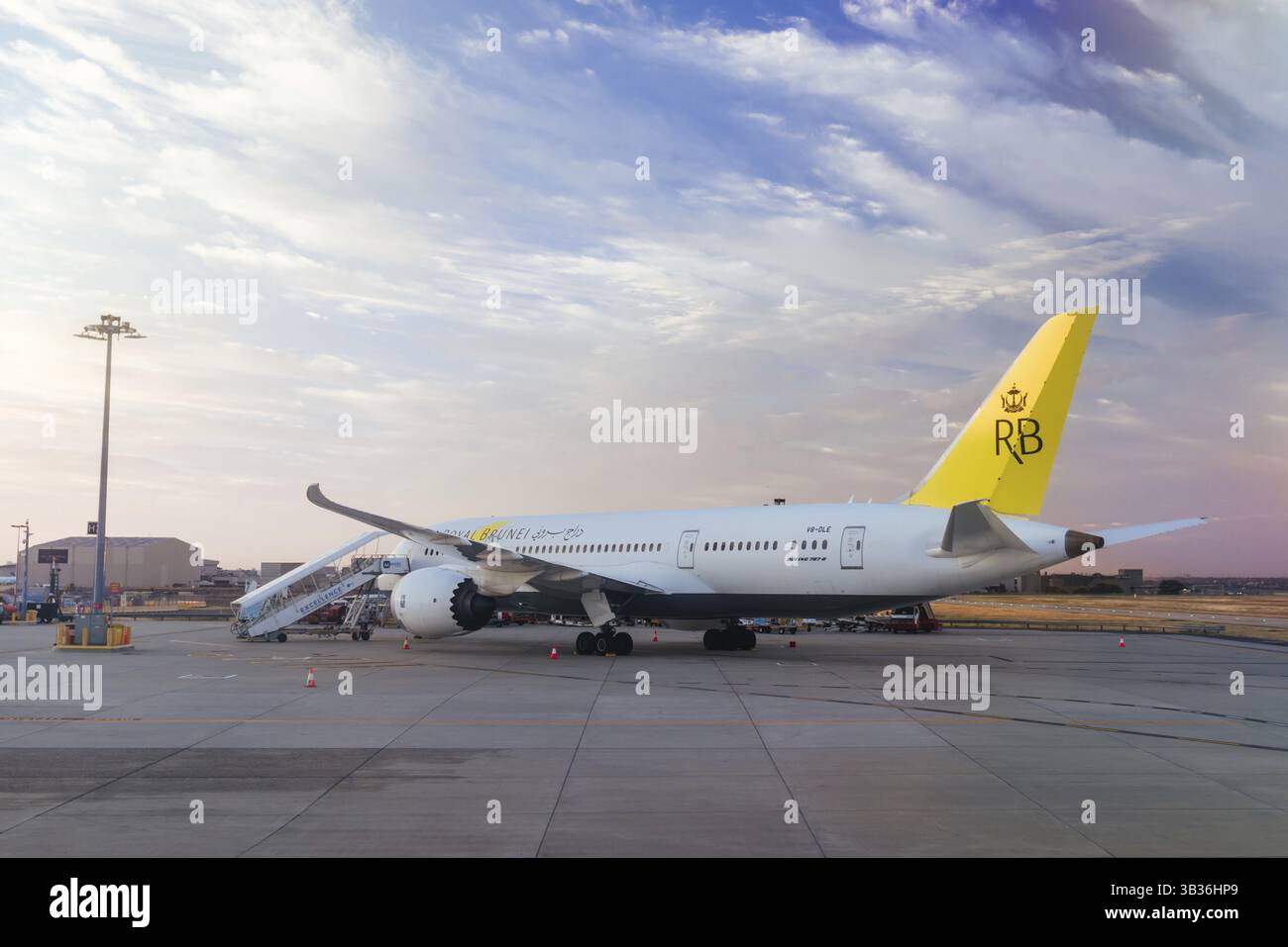 MELBOURNE, AUSTRALIE - 22 FÉVRIER 2024 : un Boeing 787-8 Dreamliner Royal Brunei à Melbourne Tullamarine le 22 février 2024 Banque D'Images