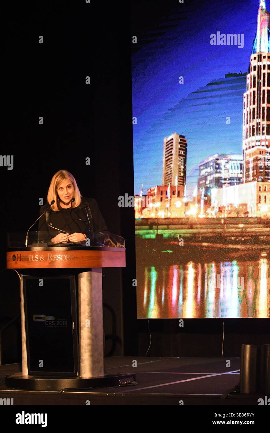 5 février 2018 - Nashville, Tennessee, États-Unis - 05 février 2018 - Nashville, Tennessee - Megan Barry. CRS 2018 Cérémonie d'ouverture, tenue à l'hôtel Omni. Crédit photo : Dara-Michelle Farr/AdMedia (crédit Image : © Dara-Michelle Farr/AdMedia via Zuma sur le fil) Banque D'Images