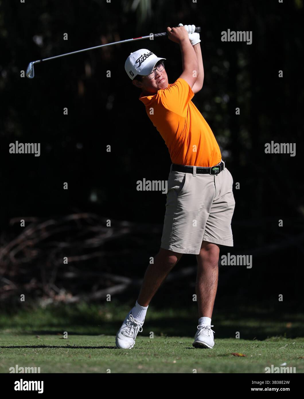 29 décembre 2017 : Hiroshi Tai (Singapour) joue un tir au 54e Championnat International de Golf Junior Orange Bowl au Biltmore à Coral Gables, en Floride. Mario Houben/CSM(image de crédit : &copy ; Mario Houben/CSM via ZUMA Wire) Banque D'Images