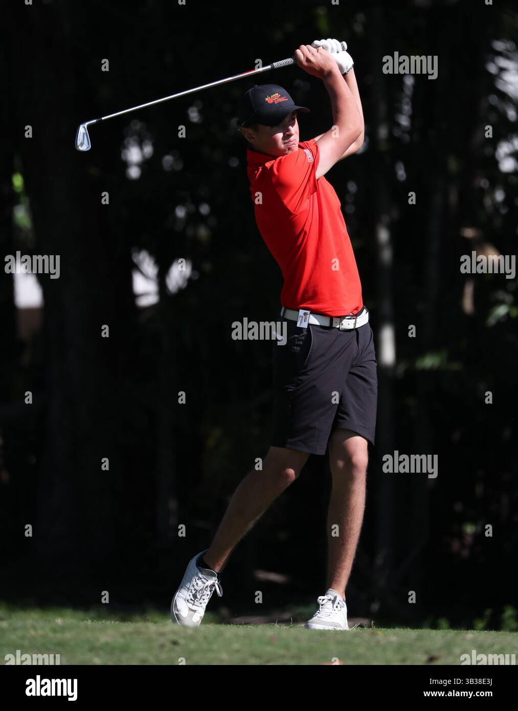 29 décembre 2017 : Pierre Pineau (France) joue un tir au 54e Championnat International de Golf Junior Orange Bowl au Biltmore à Coral Gables, en Floride. Mario Houben/CSM(image de crédit : &copy ; Mario Houben/CSM via ZUMA Wire) Banque D'Images