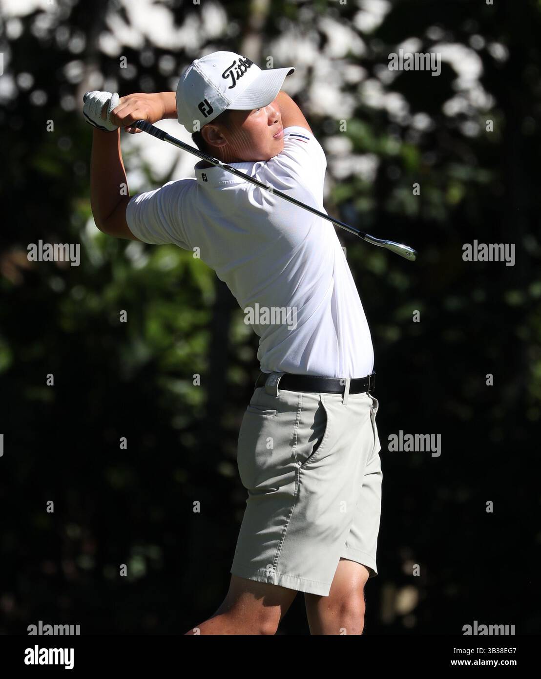 29 décembre 2017 : Jerry Ji (pays-Bas) joue un tir au 54e Championnat International de Golf Junior Orange Bowl au Biltmore à Coral Gables, en Floride. Mario Houben/CSM(image de crédit : &copy ; Mario Houben/CSM via ZUMA Wire) Banque D'Images