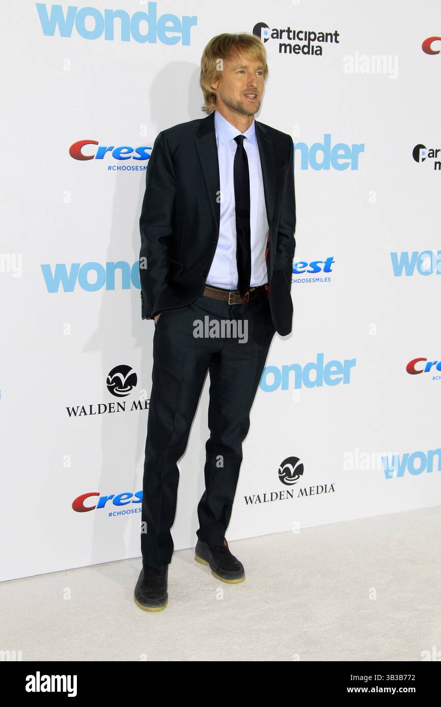 14 novembre 2017 - Westwood, CA, USA - LOS ANGELES - 14 nov : Owen Wilson à la première de ''Wonder'' au Village Theater le 14 novembre 2017 à Westwood, CA (crédit image : © Kathy Hutchins via ZUMA Wire) Banque D'Images