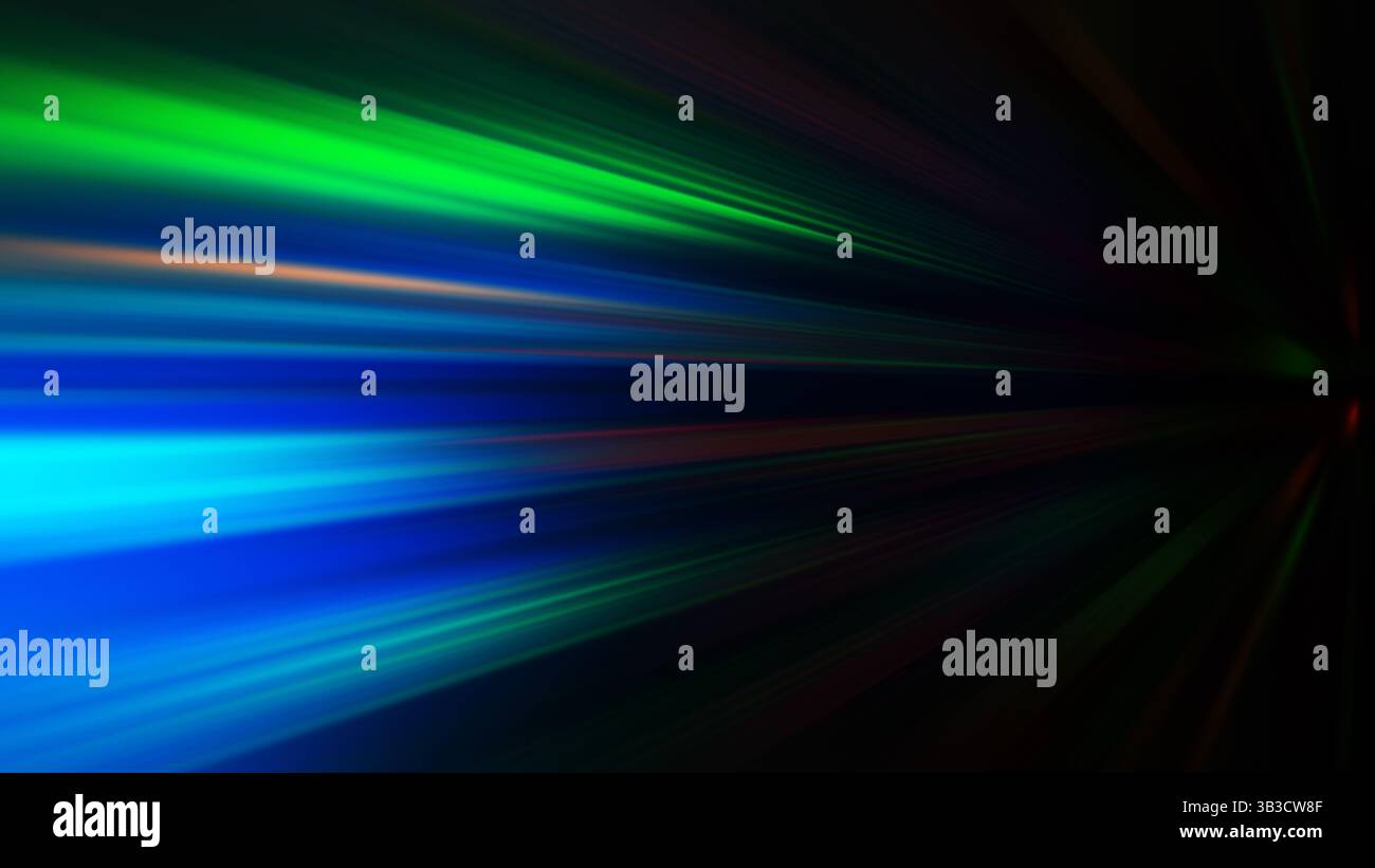 Fond de lumière de vitesse .traînées de lumière colorées avec effet de mouvement. Effet de lumière à grande vitesse sur fond noir. Fond de ligne de vitesse abstrait. Dynamique Banque D'Images