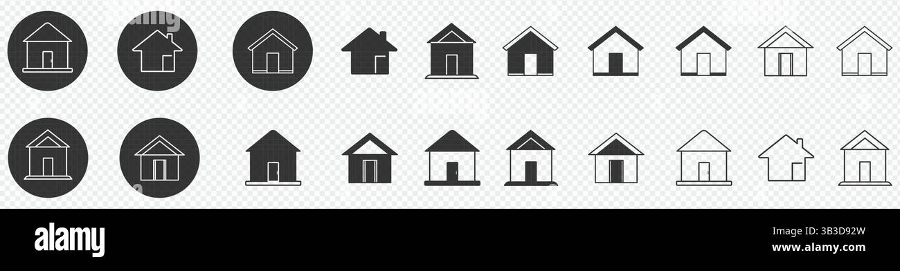 icône de maison dans un cadre circulaire foncé Illustration de Vecteur icône de maison dans un cadre circulaire foncé Illustration de Vecteur