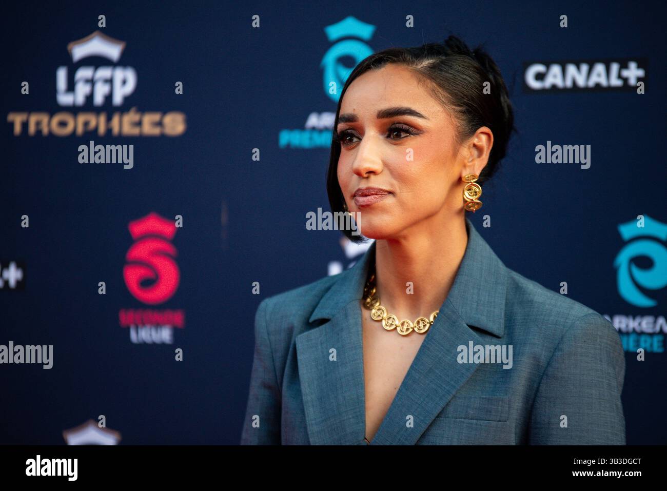 Sakina Karchaoui du Paris Saint Germain lors des LFFP 2025 AWARDS, trophées de la Ligue féminine de Football professionnel le 28 avril 2025 au Pavillon Dauphine à Paris, France Banque D'Images