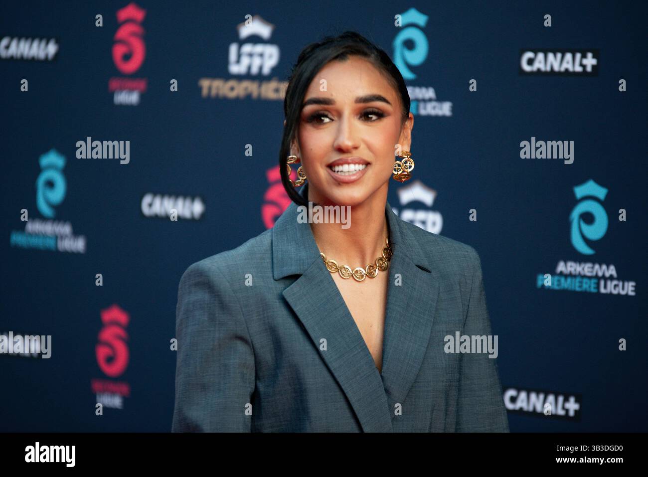 Sakina Karchaoui du Paris Saint Germain lors des LFFP 2025 AWARDS, trophées de la Ligue féminine de Football professionnel le 28 avril 2025 au Pavillon Dauphine à Paris, France Banque D'Images