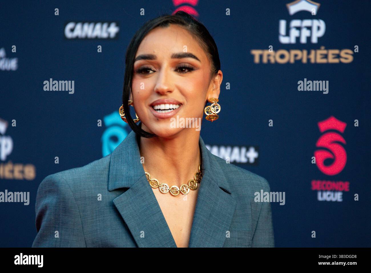 Sakina Karchaoui du Paris Saint Germain lors des LFFP 2025 AWARDS, trophées de la Ligue féminine de Football professionnel le 28 avril 2025 au Pavillon Dauphine à Paris, France Banque D'Images