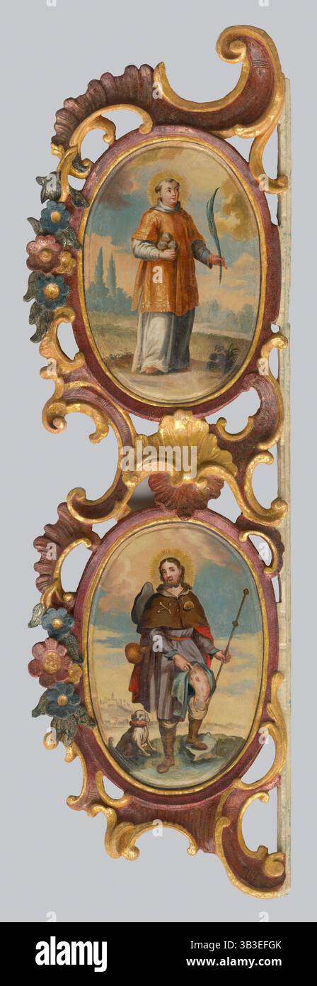 Autel des Martyrs Saints Stephen et Roch, 1750-1800. Banque D'Images Autel des Martyrs Saints Stephen et Roch, 1750-1800. Banque D'Images