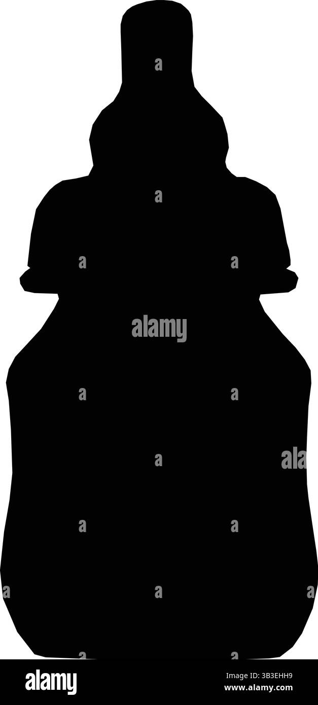 Silhouette noire d'un mangeoire de biberon Illustration de Vecteur