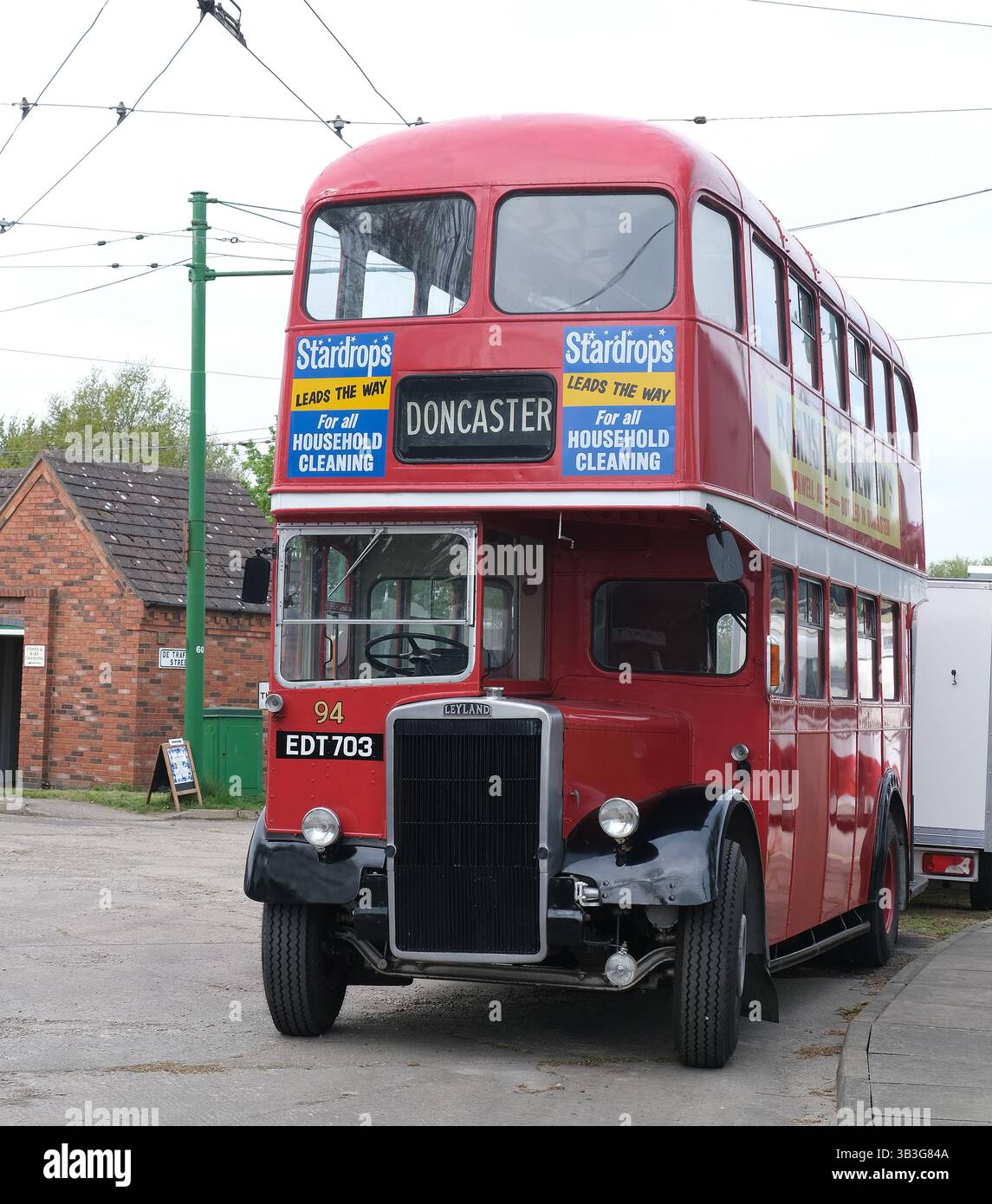 Musée du transport pour bus diesel et électriques à Santoft, Lincolnshire, Royaume-Uni. Banque D'Images