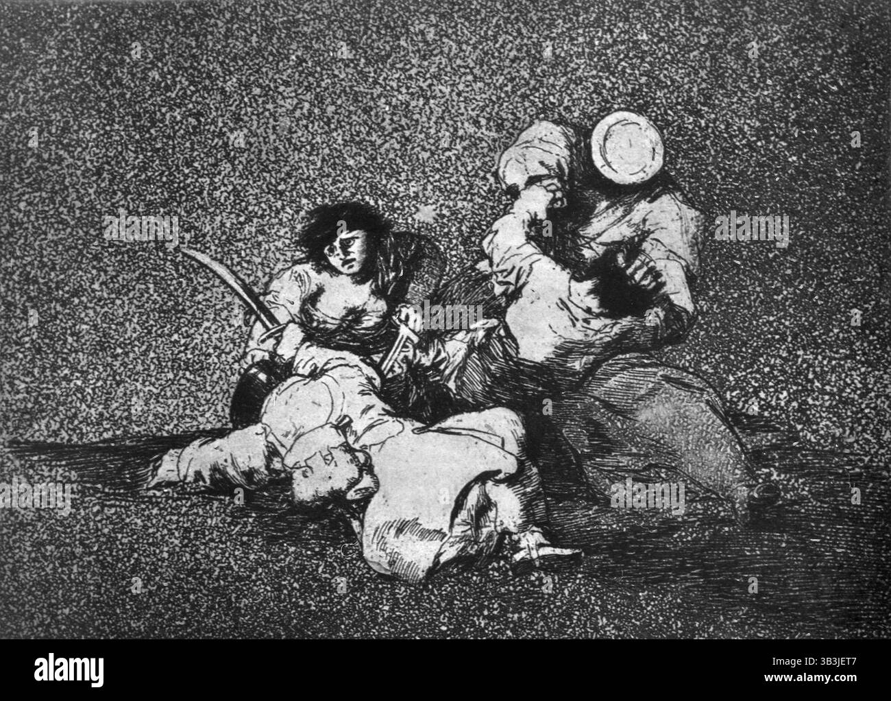 Les désastres de la guerre, dessin de l'artiste espagnol Francisco Goya, années 1800 Banque D'Images