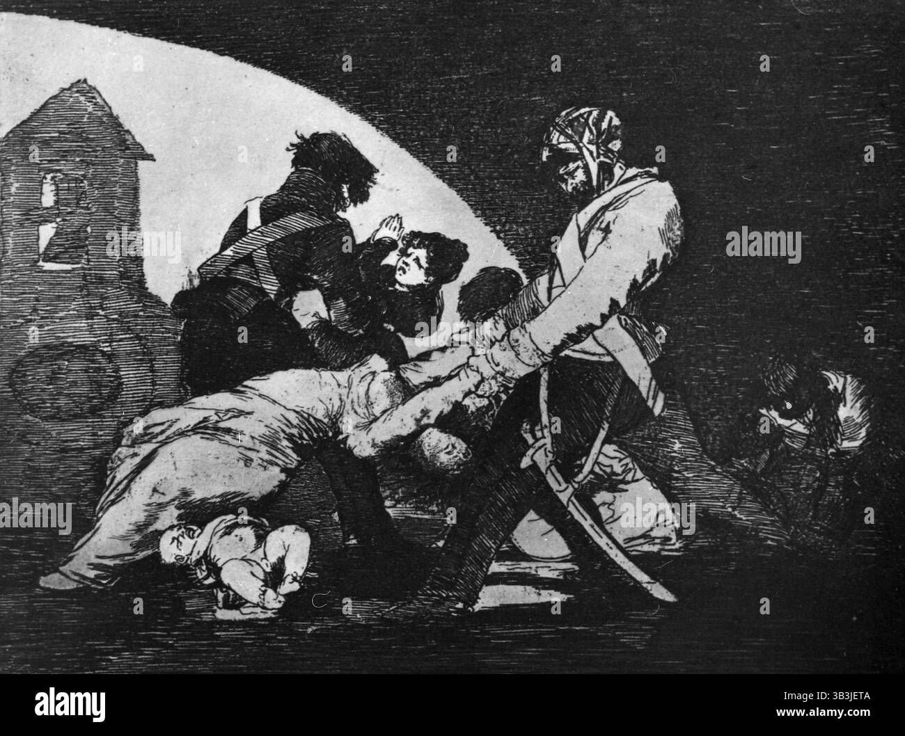 Les désastres de la guerre, dessin de l'artiste espagnol Francisco Goya, années 1800 Banque D'Images