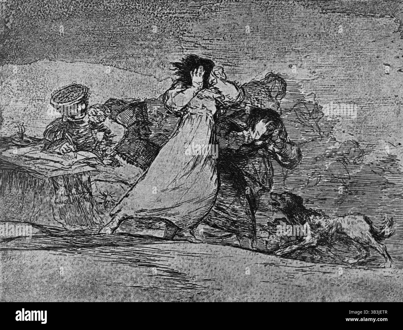 Les désastres de la guerre, dessin de l'artiste espagnol Francisco Goya, années 1800 Banque D'Images