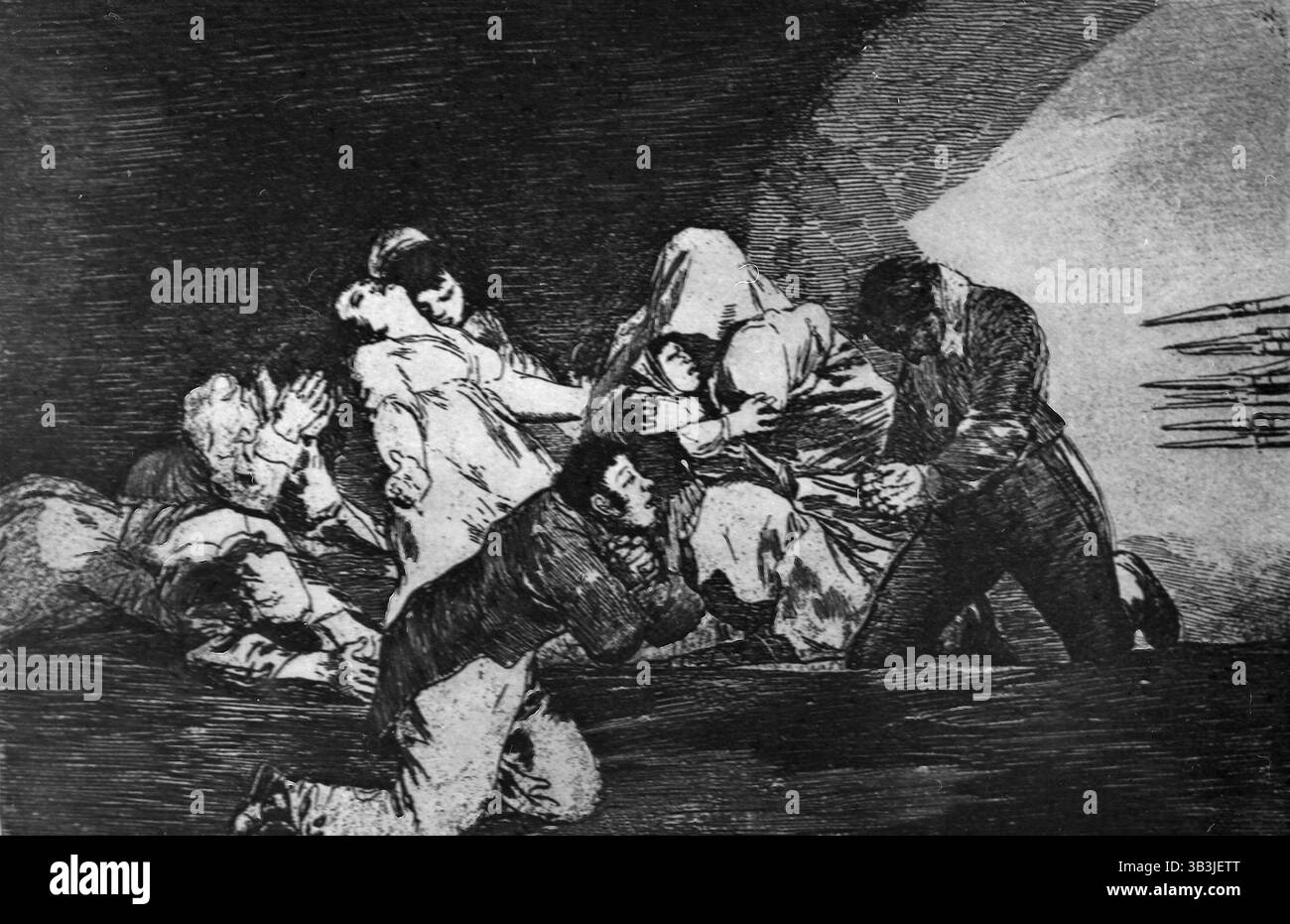 Les désastres de la guerre, dessin de l'artiste espagnol Francisco Goya, années 1800 Banque D'Images