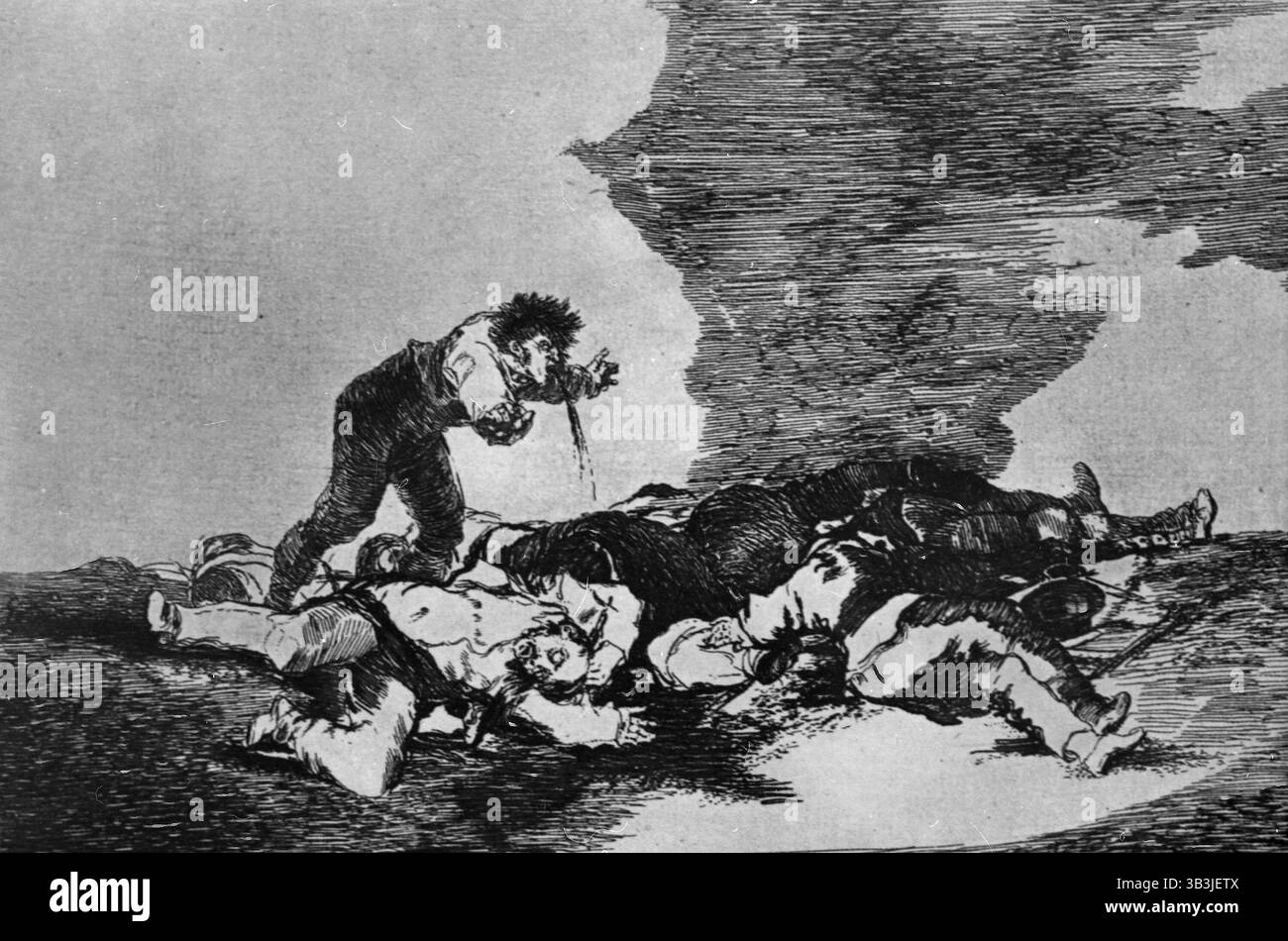 Les désastres de la guerre, dessin de l'artiste espagnol Francisco Goya, années 1800 Banque D'Images