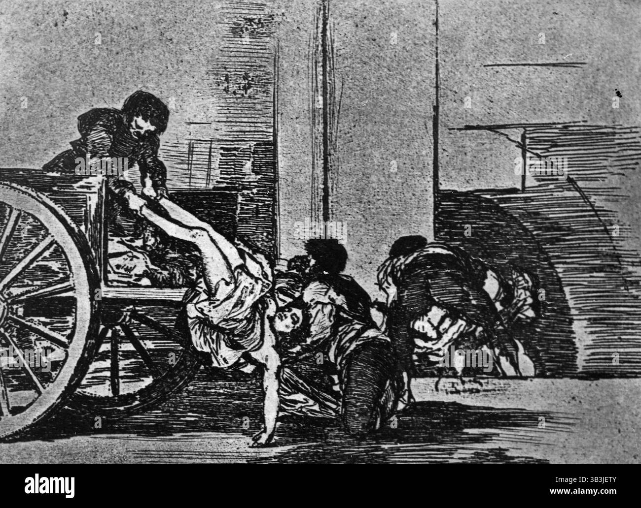 Les désastres de la guerre, dessin de l'artiste espagnol Francisco Goya, années 1800 Banque D'Images