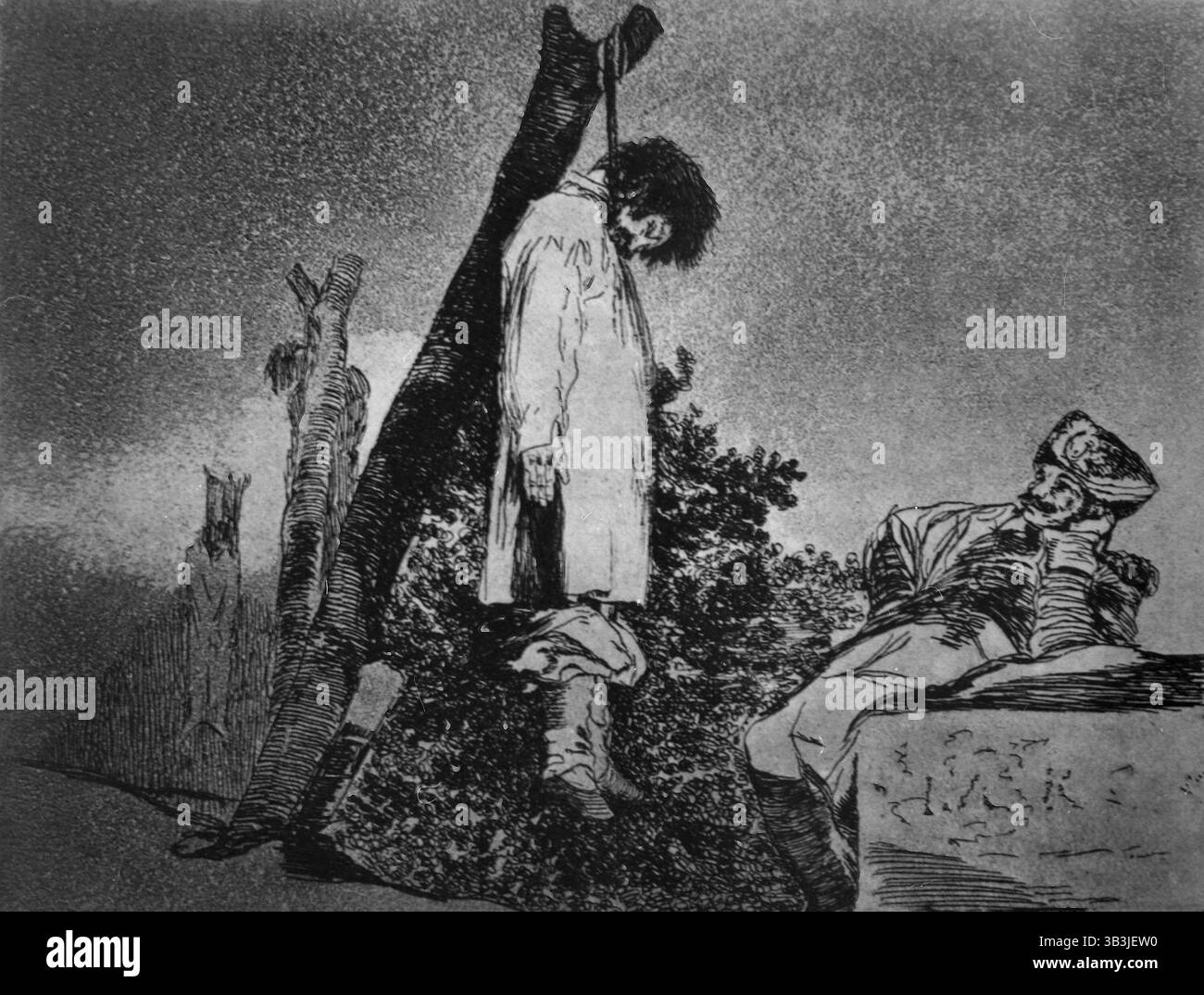 Les désastres de la guerre, dessin de l'artiste espagnol Francisco Goya, années 1800 Banque D'Images