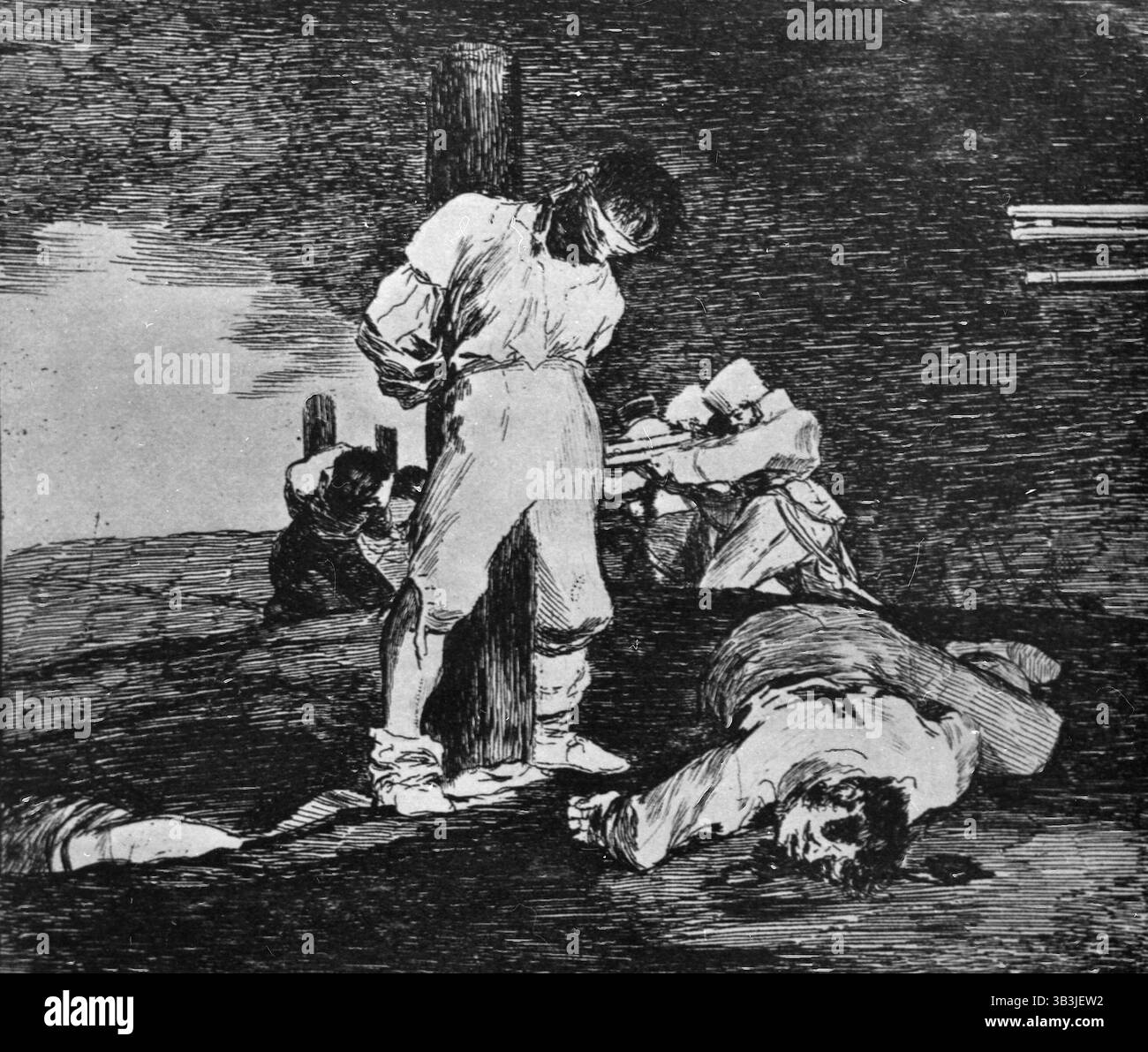 Les désastres de la guerre, dessin de l'artiste espagnol Francisco Goya, années 1800 Banque D'Images