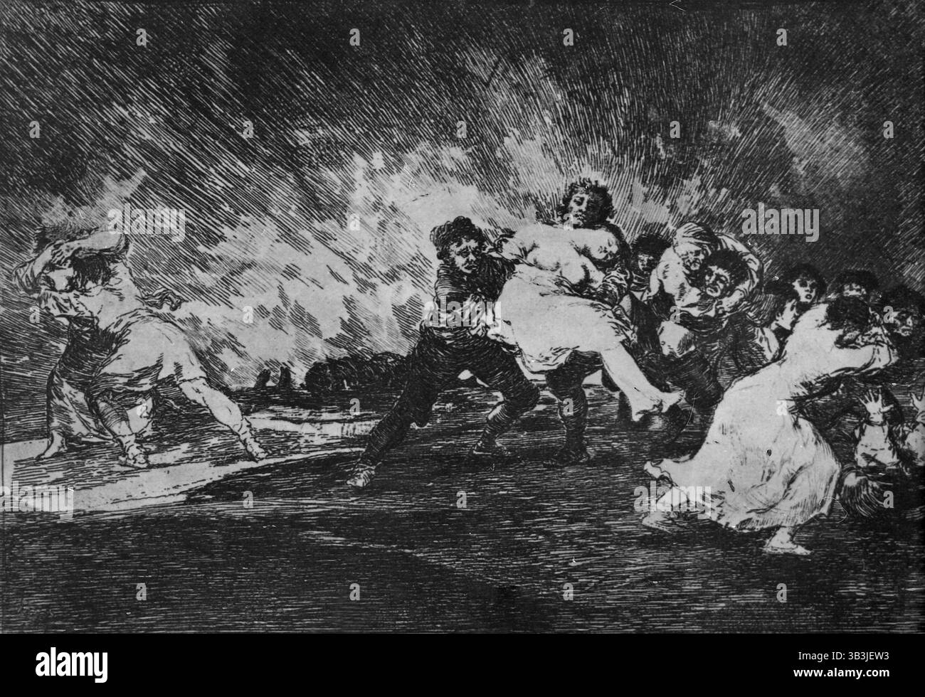 Les désastres de la guerre, dessin de l'artiste espagnol Francisco Goya, années 1800 Banque D'Images