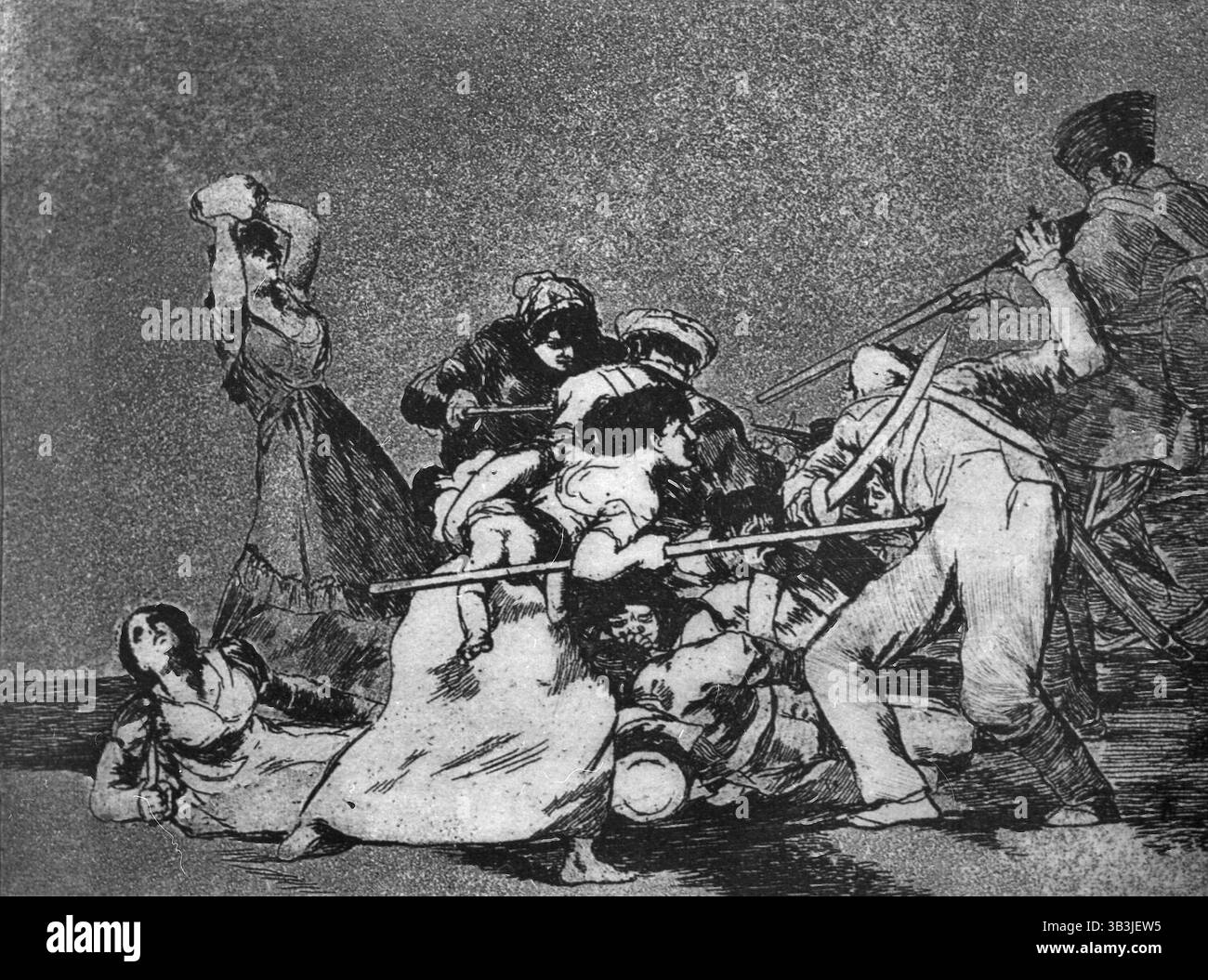 Les désastres de la guerre, dessin de l'artiste espagnol Francisco Goya, années 1800 Banque D'Images