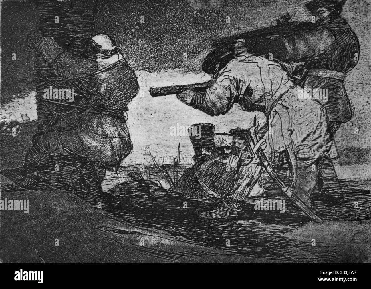 Les désastres de la guerre, dessin de l'artiste espagnol Francisco Goya, années 1800 Banque D'Images