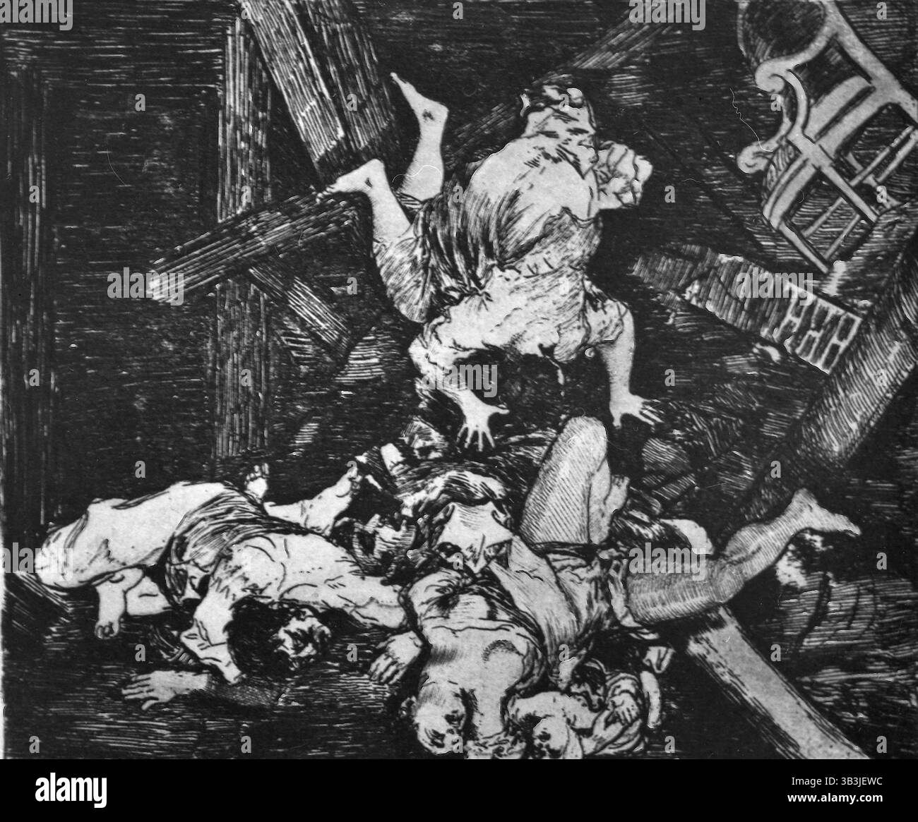 Les désastres de la guerre, dessin de l'artiste espagnol Francisco Goya, années 1800 Banque D'Images