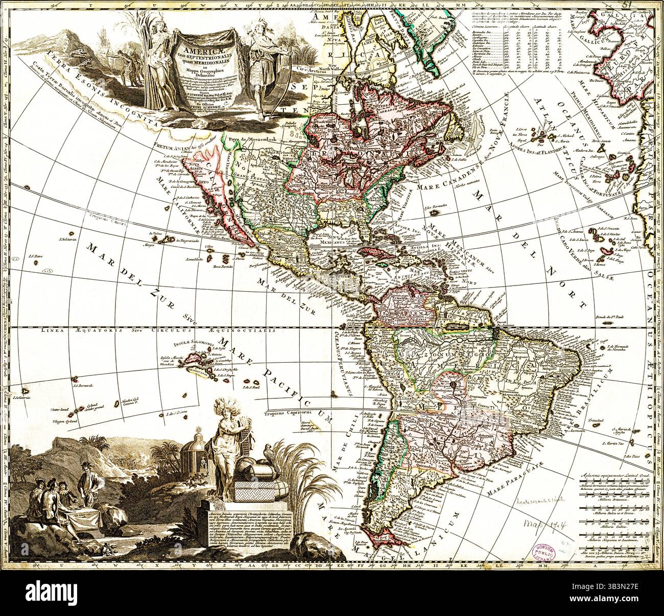 Un aperçu géographique de l'Amérique du Nord et du Sud – carte antique, 19e siècle, cartographie historique Banque D'Images Un aperçu géographique de l'Amérique du Nord et du Sud – carte antique, 19e siècle, cartographie historique Banque D'Images