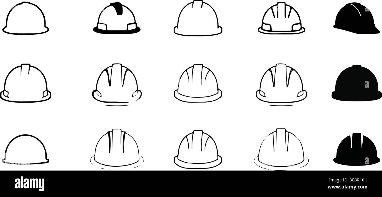 Vecteur d'icône de casque isolé sur fond blanc. Casques de motocyclette. Casque de course. icône casque de construction. Casque de sécurité Illustration de Vecteur