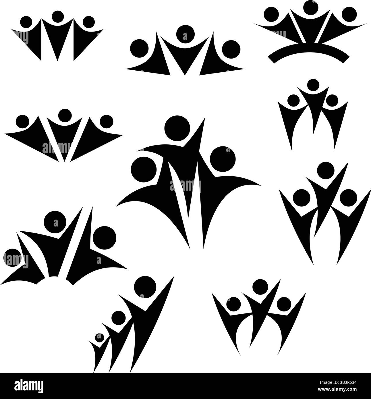 Icône de symbole de personnes, équipe de logo de connexion de groupe communautaire pour illustration de conception graphique Illustration de Vecteur
