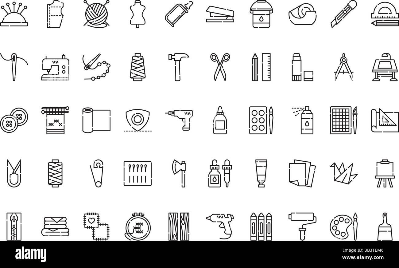 Artisanat icônes de brouillons icône vectorielle simple. Modèle de conception de symbole d'illustration pour élément d'interface utilisateur mobile Web. Illustration de Vecteur